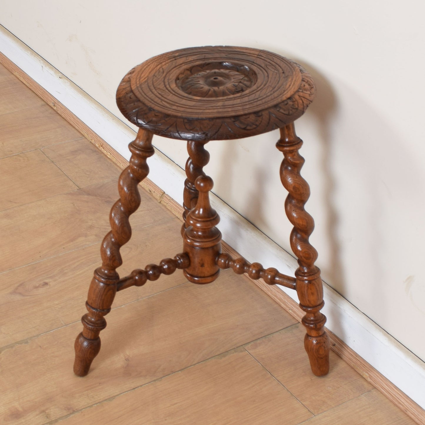 Carved Barley Twist Side Table