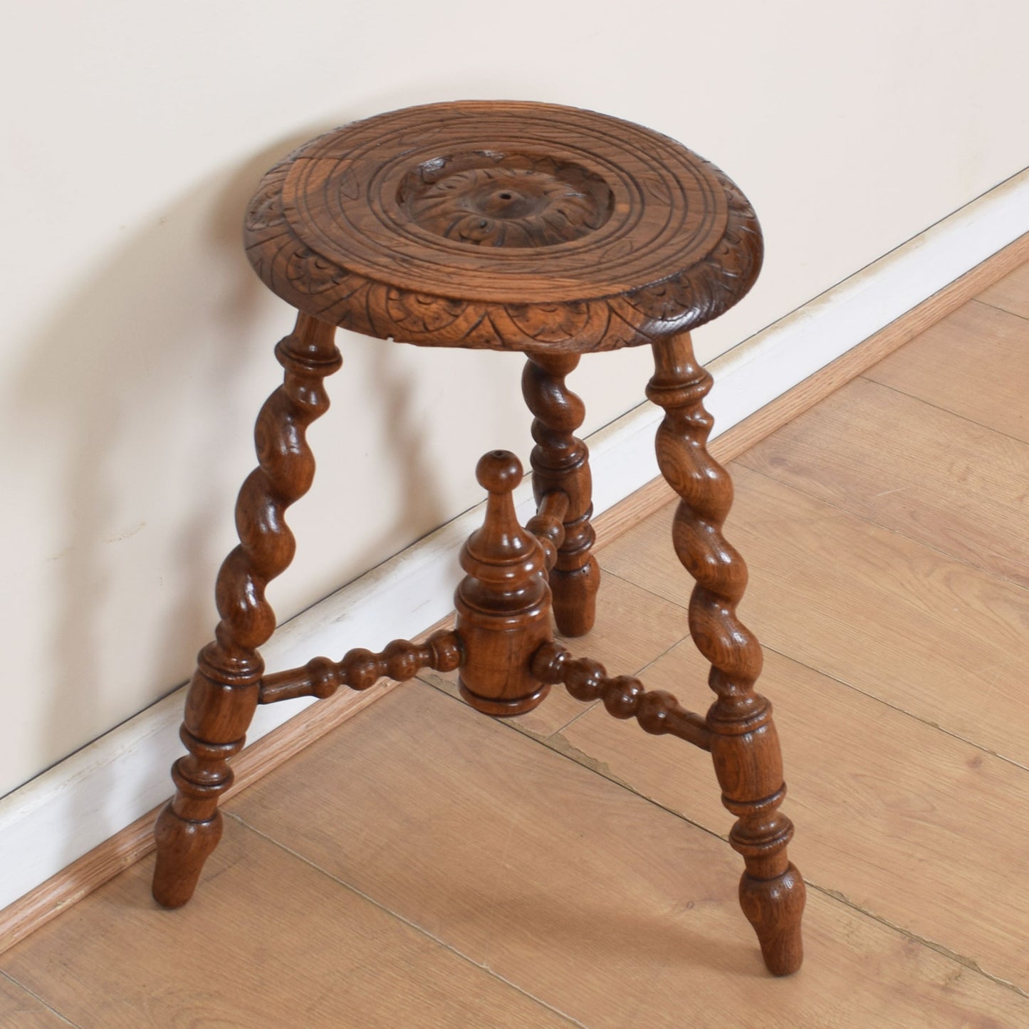 Carved Barley Twist Side Table