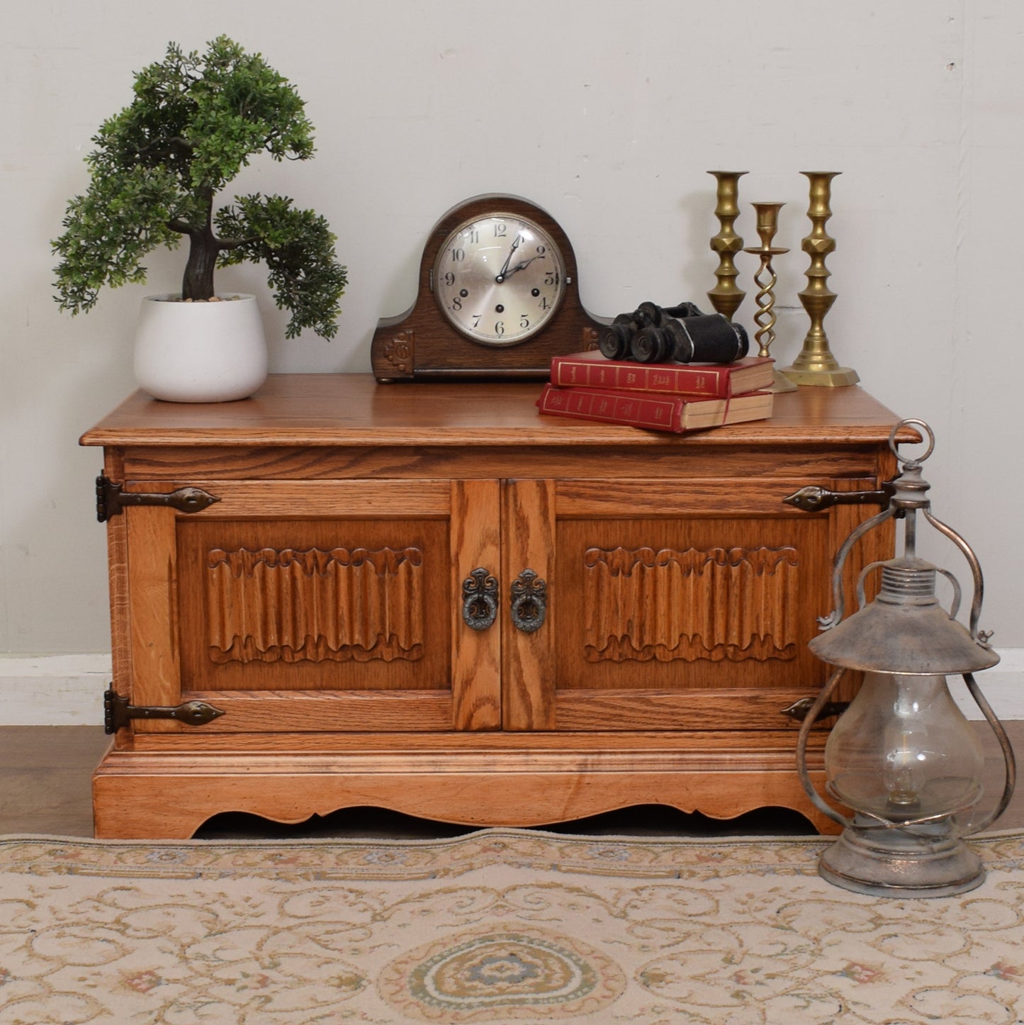 Restored Oak TV Cabinet