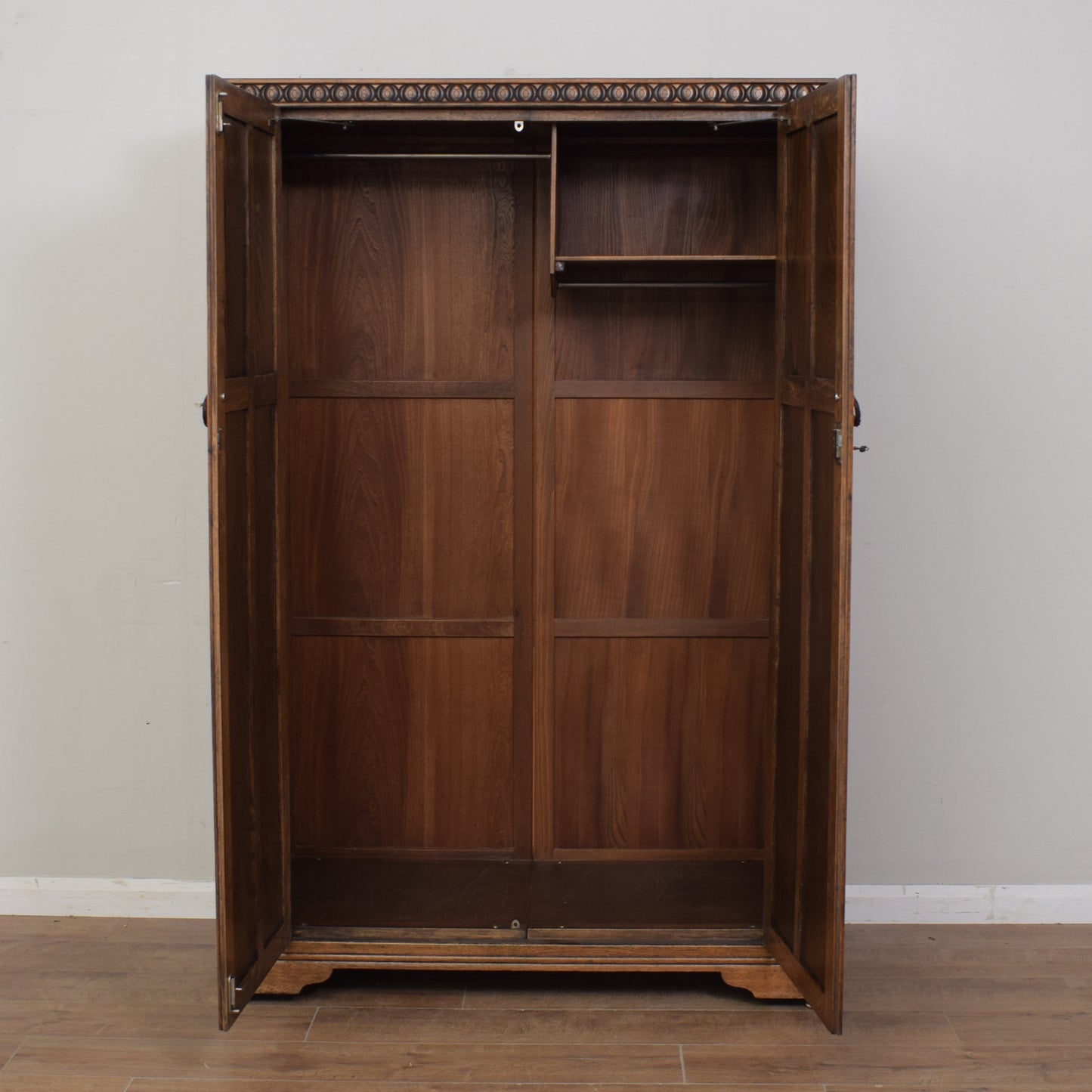 Restored Linenfold Oak Wardrobe