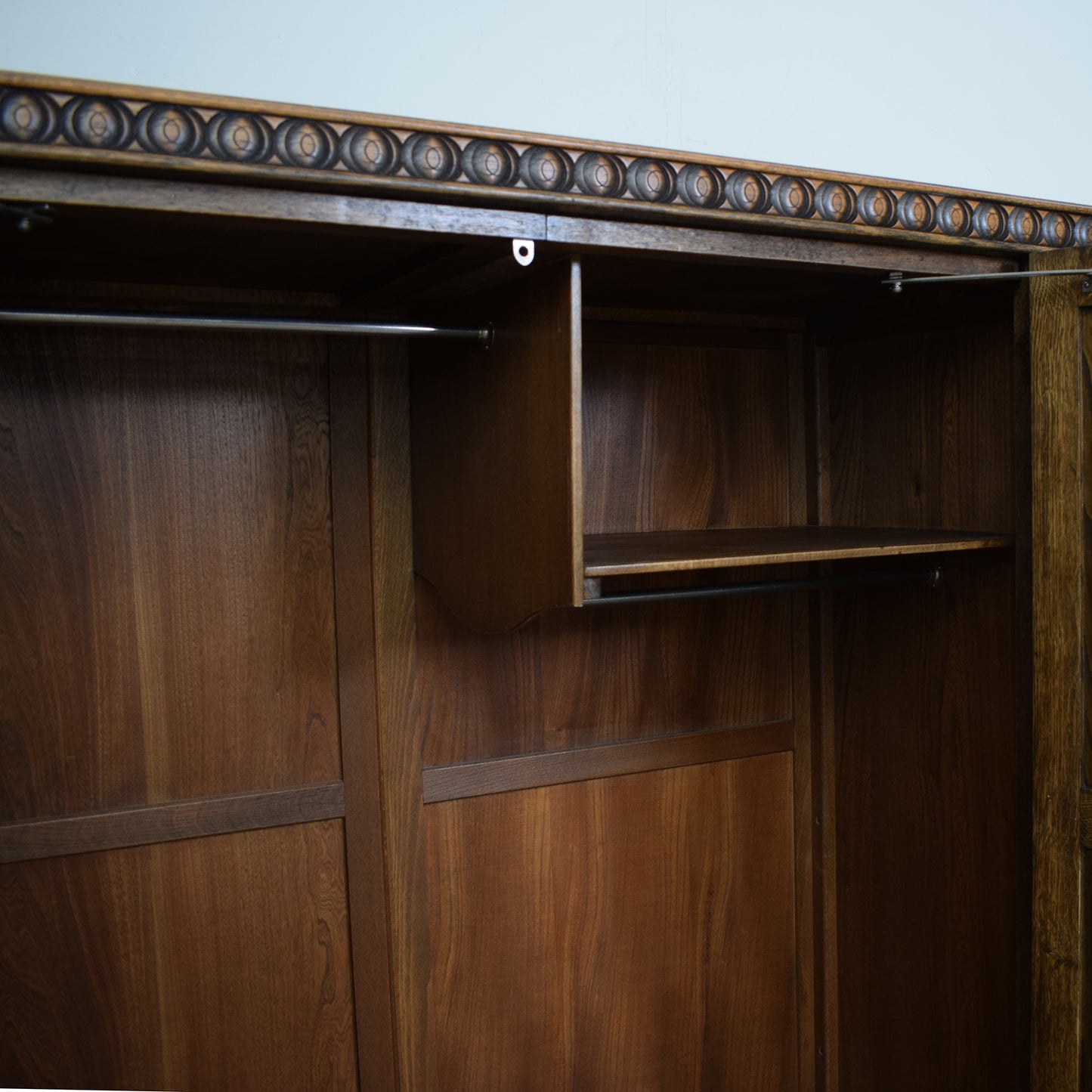 Restored Linenfold Oak Wardrobe