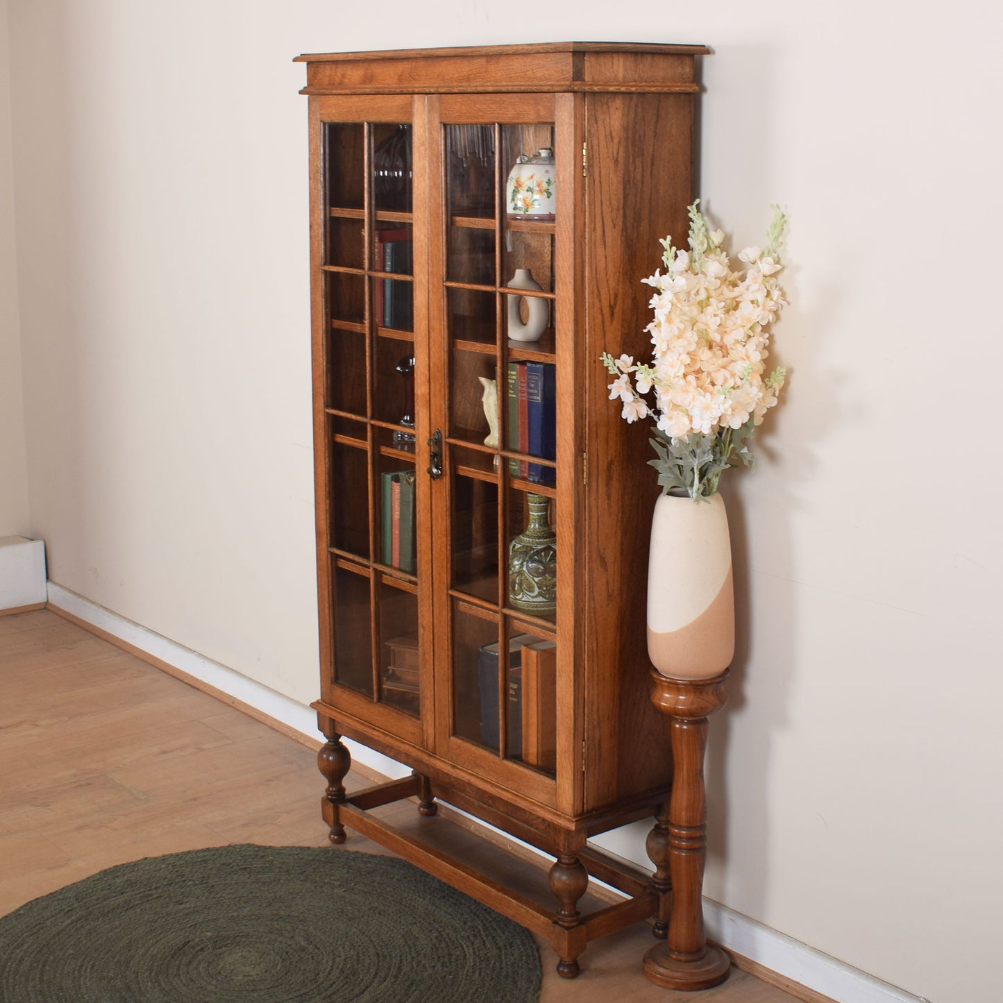 Glazed Oak Vintage Bookcase