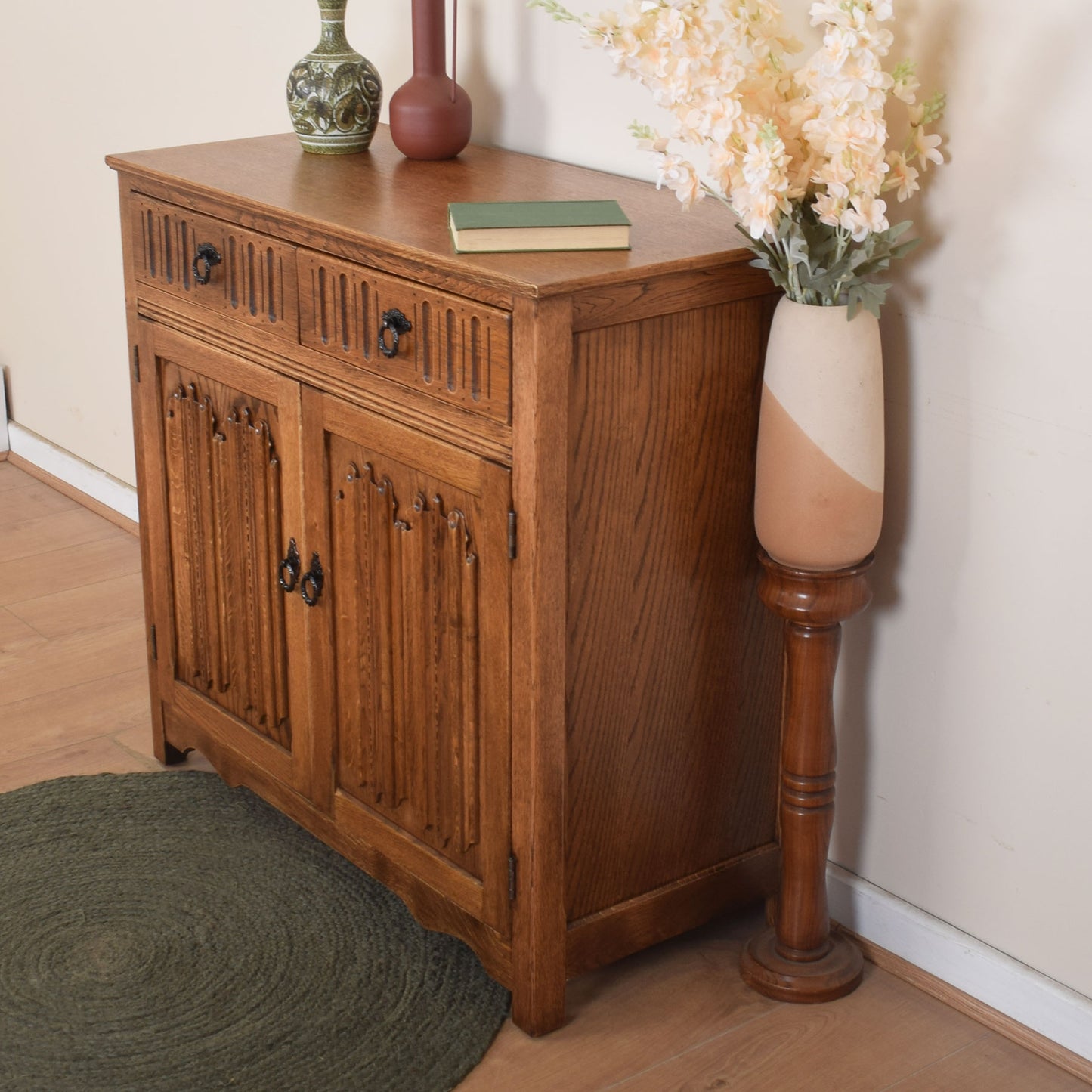 Oak Linenfold Sideboard