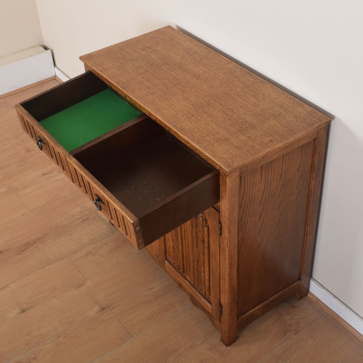 Oak Linenfold Sideboard