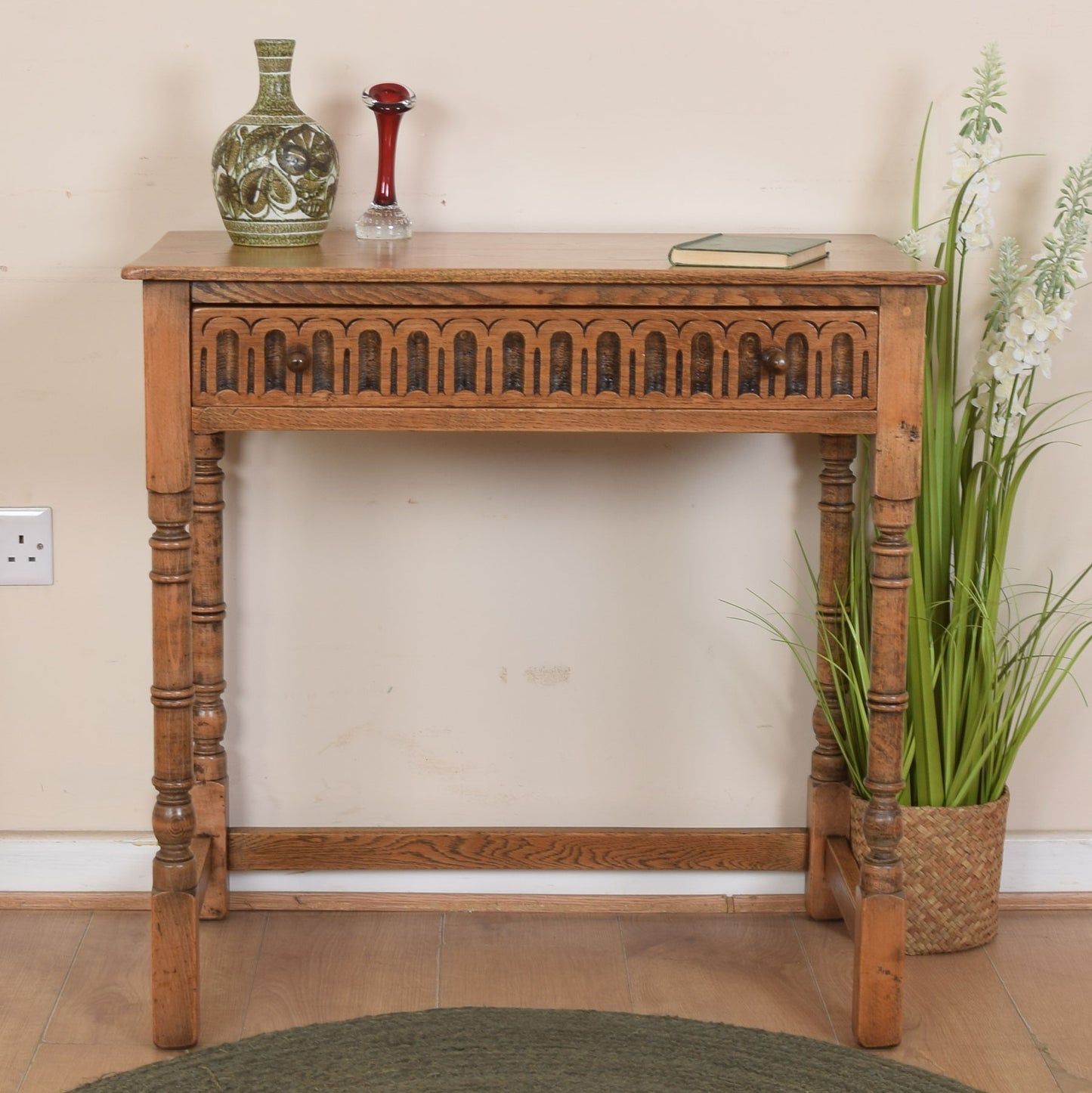 Vintage Oak Console Table