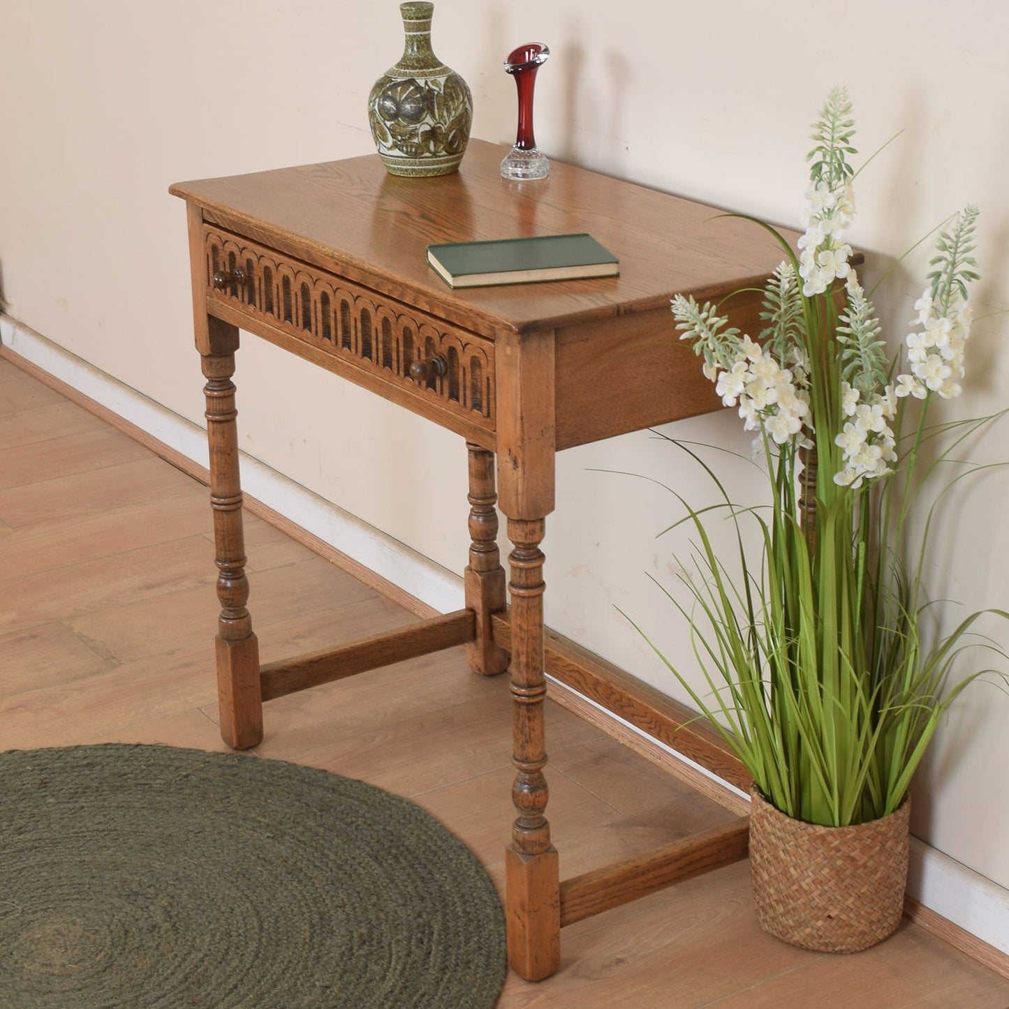 Vintage Oak Console Table