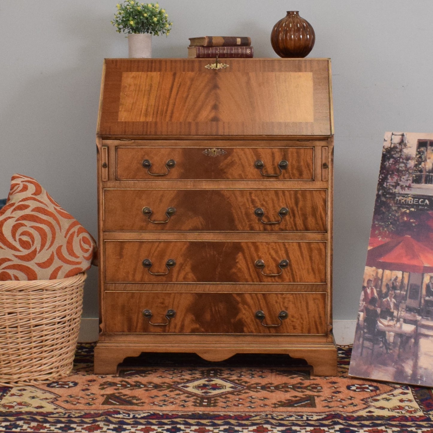 Refinished Mahogany-Veneer Bureau