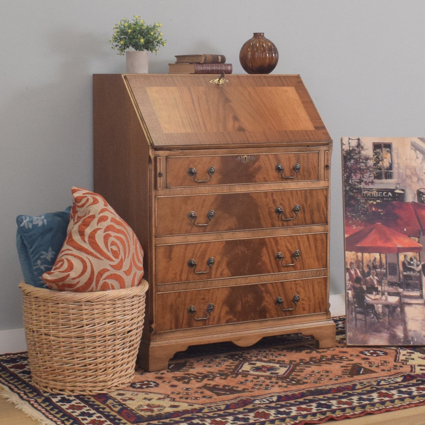 Refinished Mahogany-Veneer Bureau