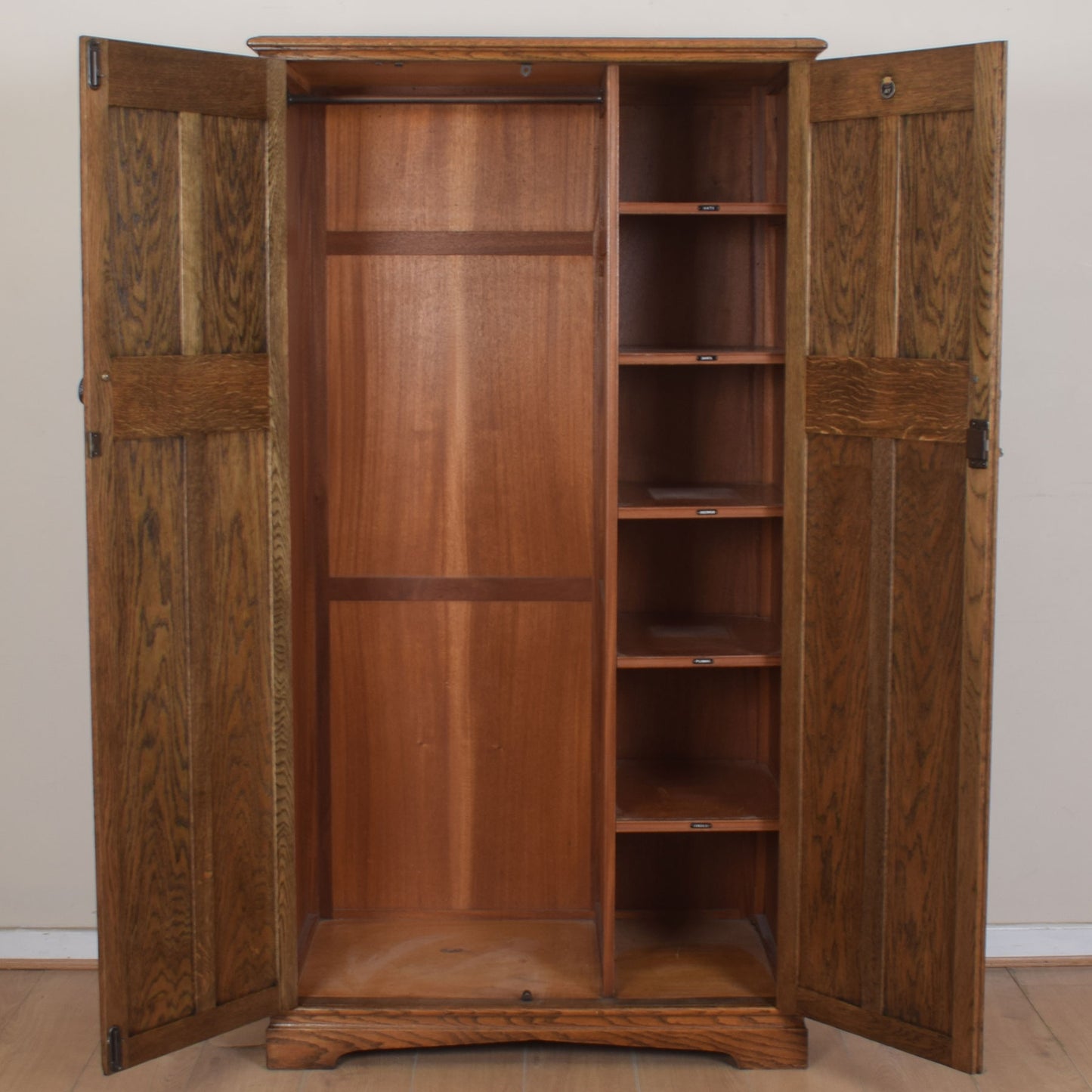 Small Crown Oak Wardrobe