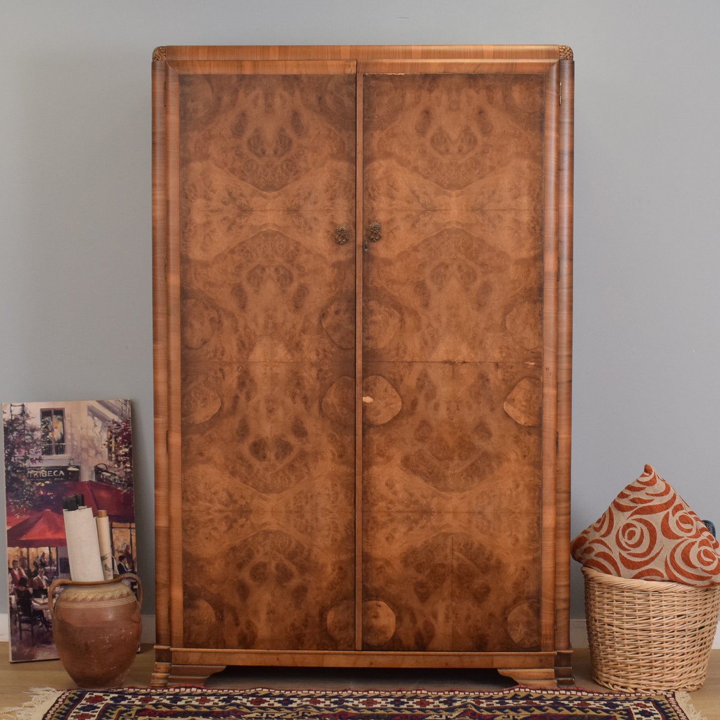 Walnut Burr Veneer Wardrobe