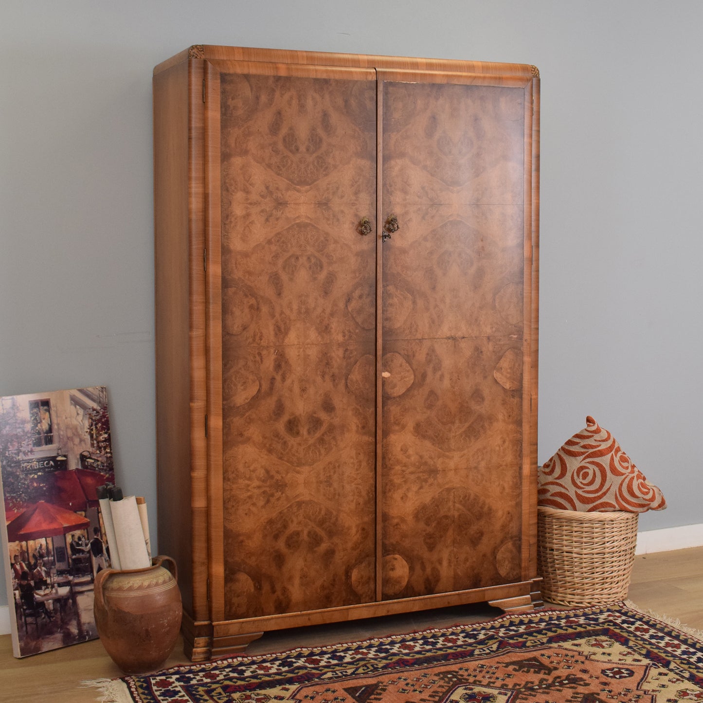 Walnut Burr Veneer Wardrobe