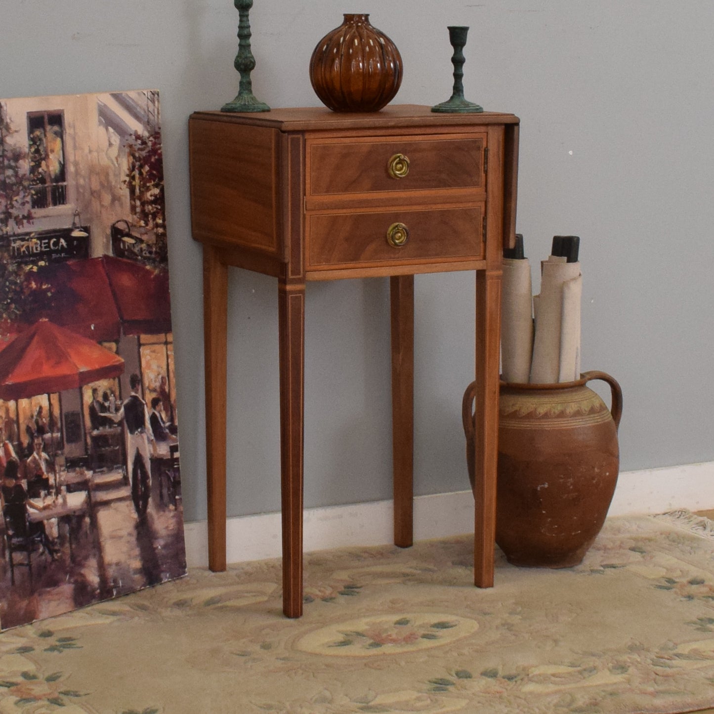 Mahogany Drop-Leaf Side Table