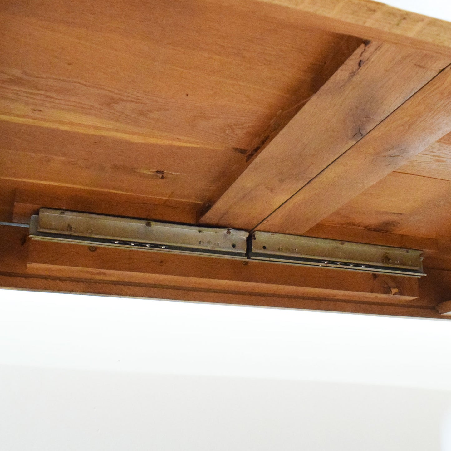 Solid Oak Draw Leaf Table and Six Chairs