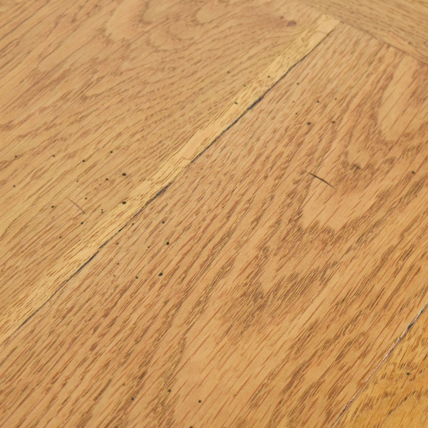 Solid Oak Draw Leaf Table and Six Chairs