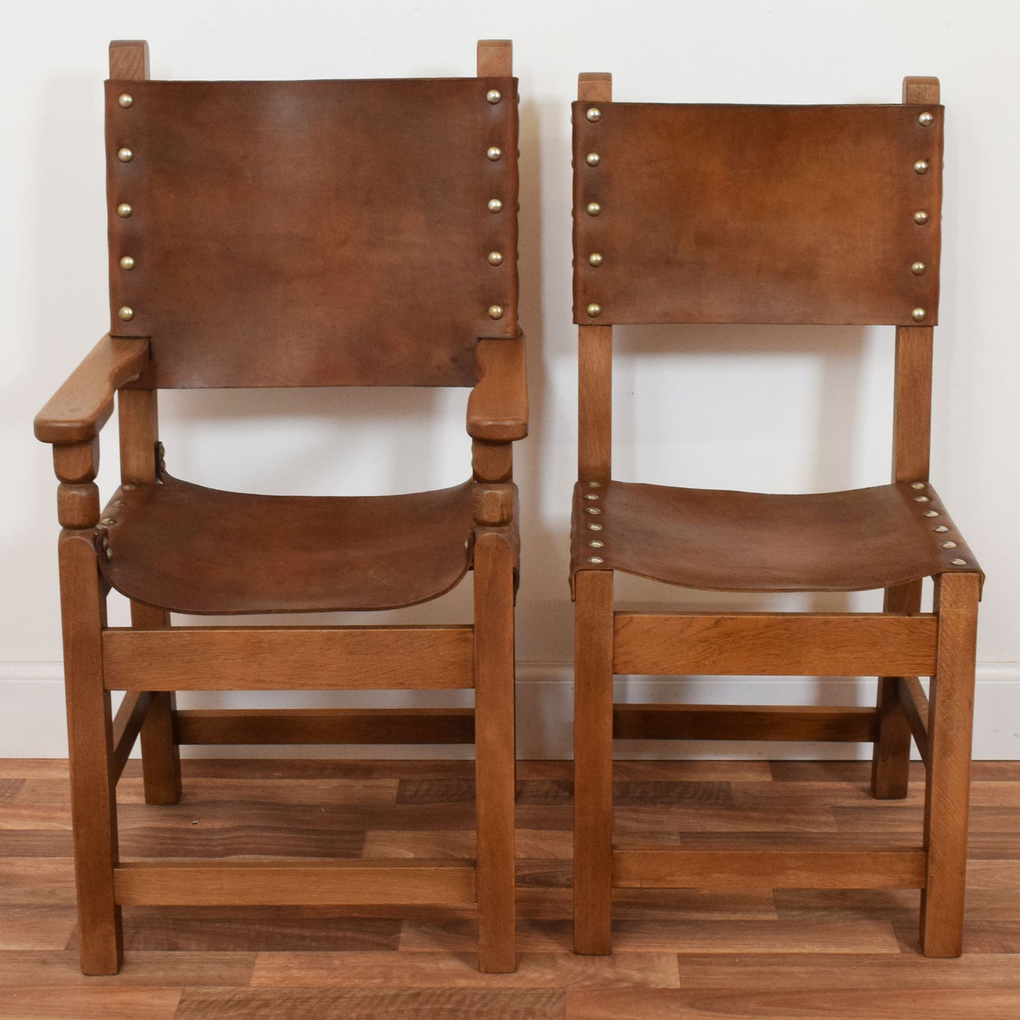Solid Oak Draw Leaf Table and Six Chairs