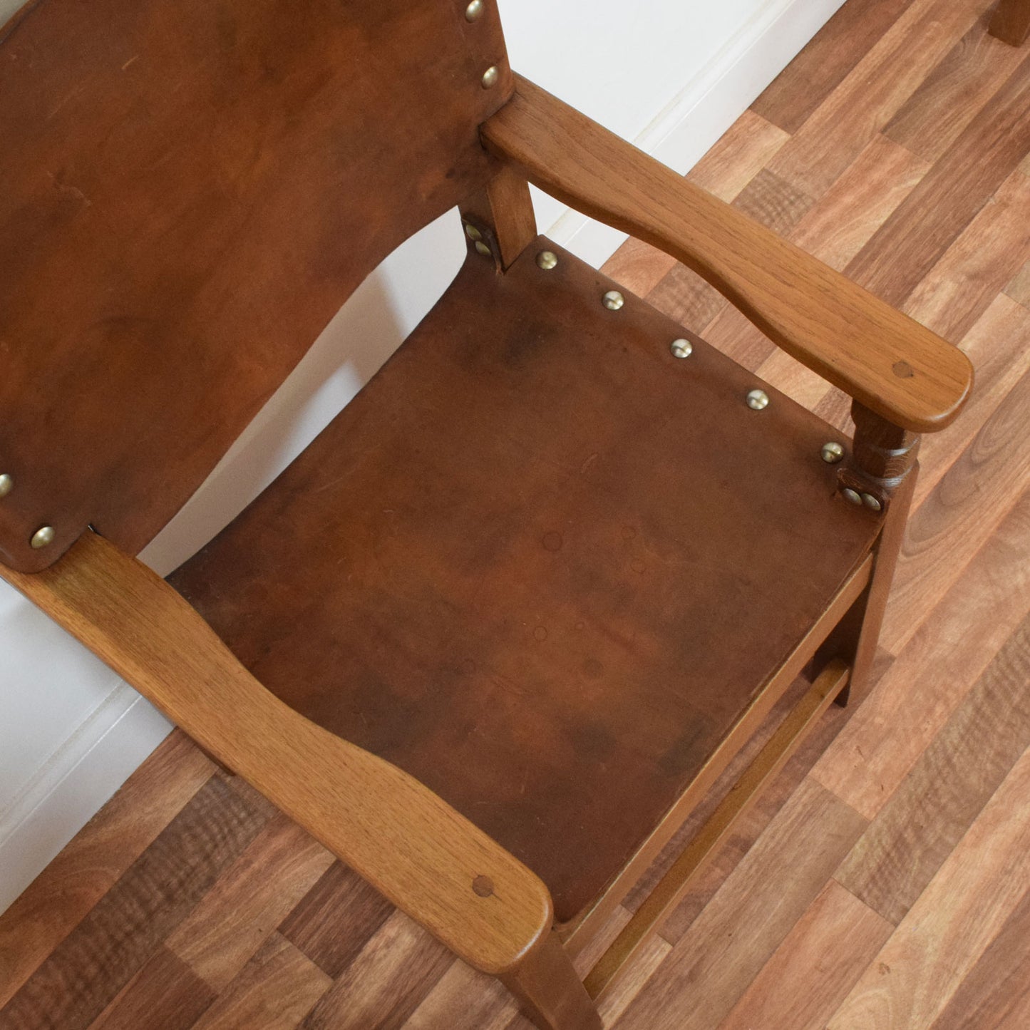 Solid Oak Draw Leaf Table and Six Chairs