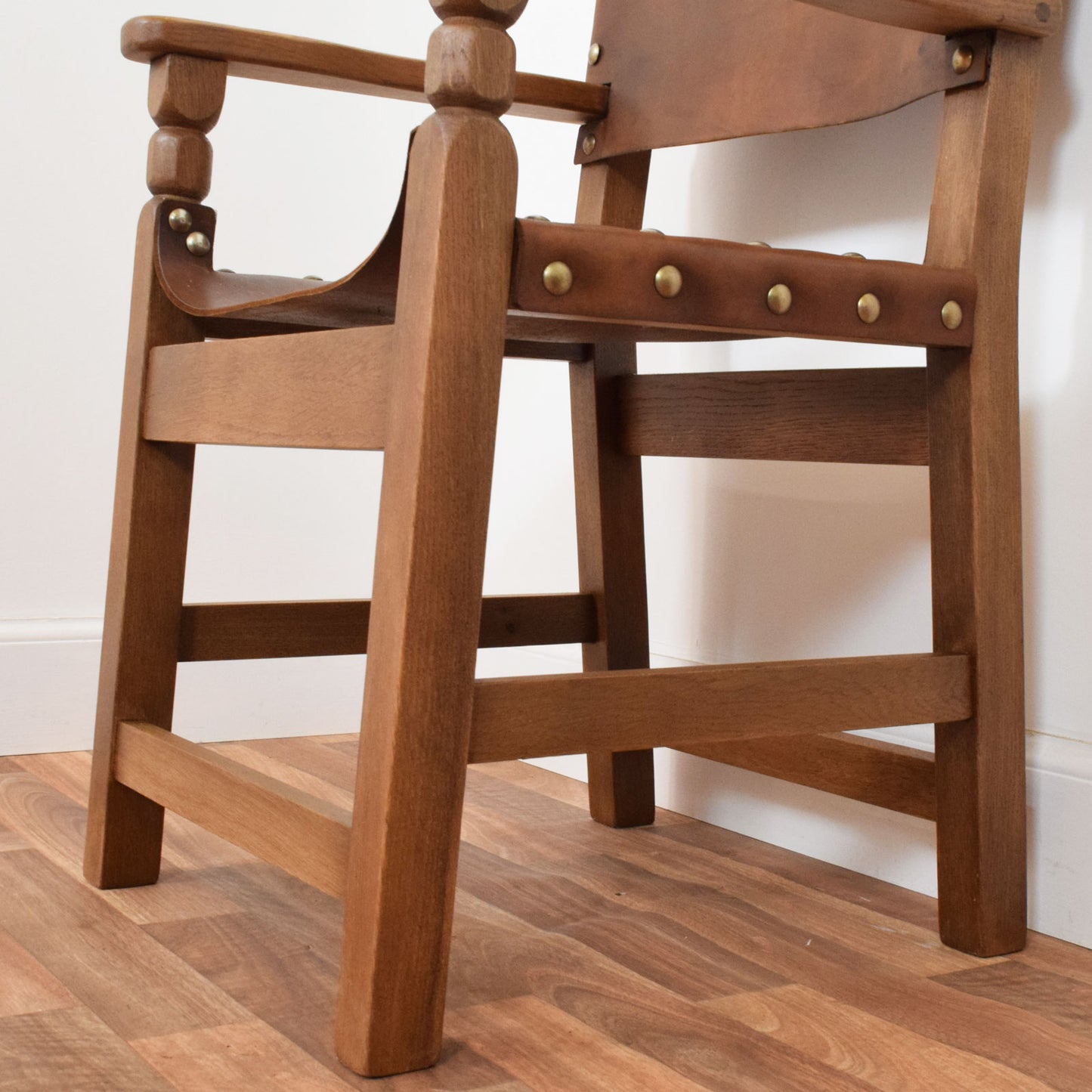 Solid Oak Draw Leaf Table and Six Chairs