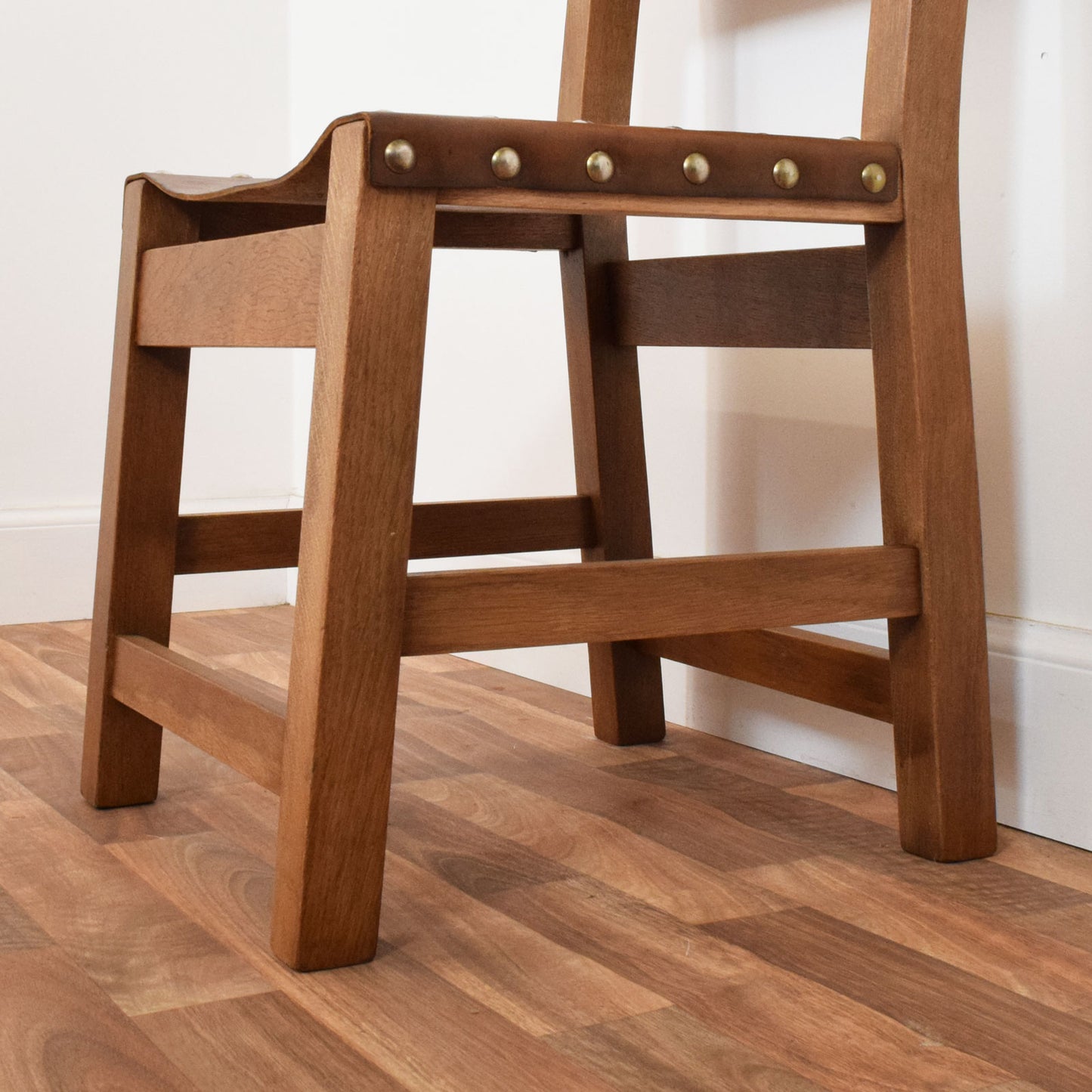 Solid Oak Draw Leaf Table and Six Chairs