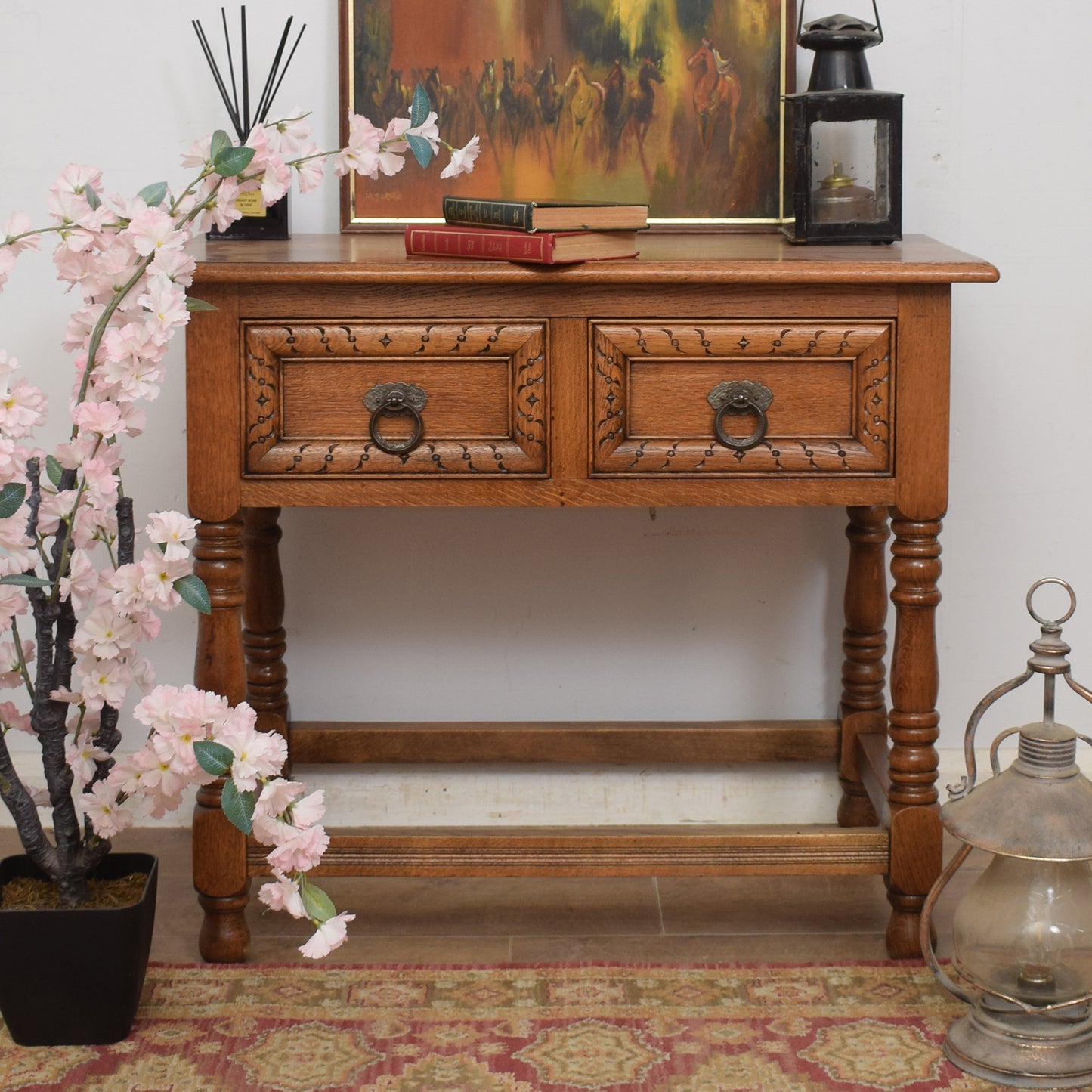 Restored Oak Console Table