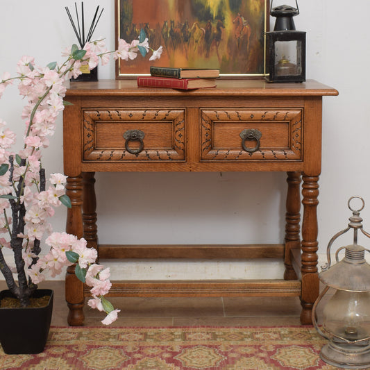 Restored Oak Console Table