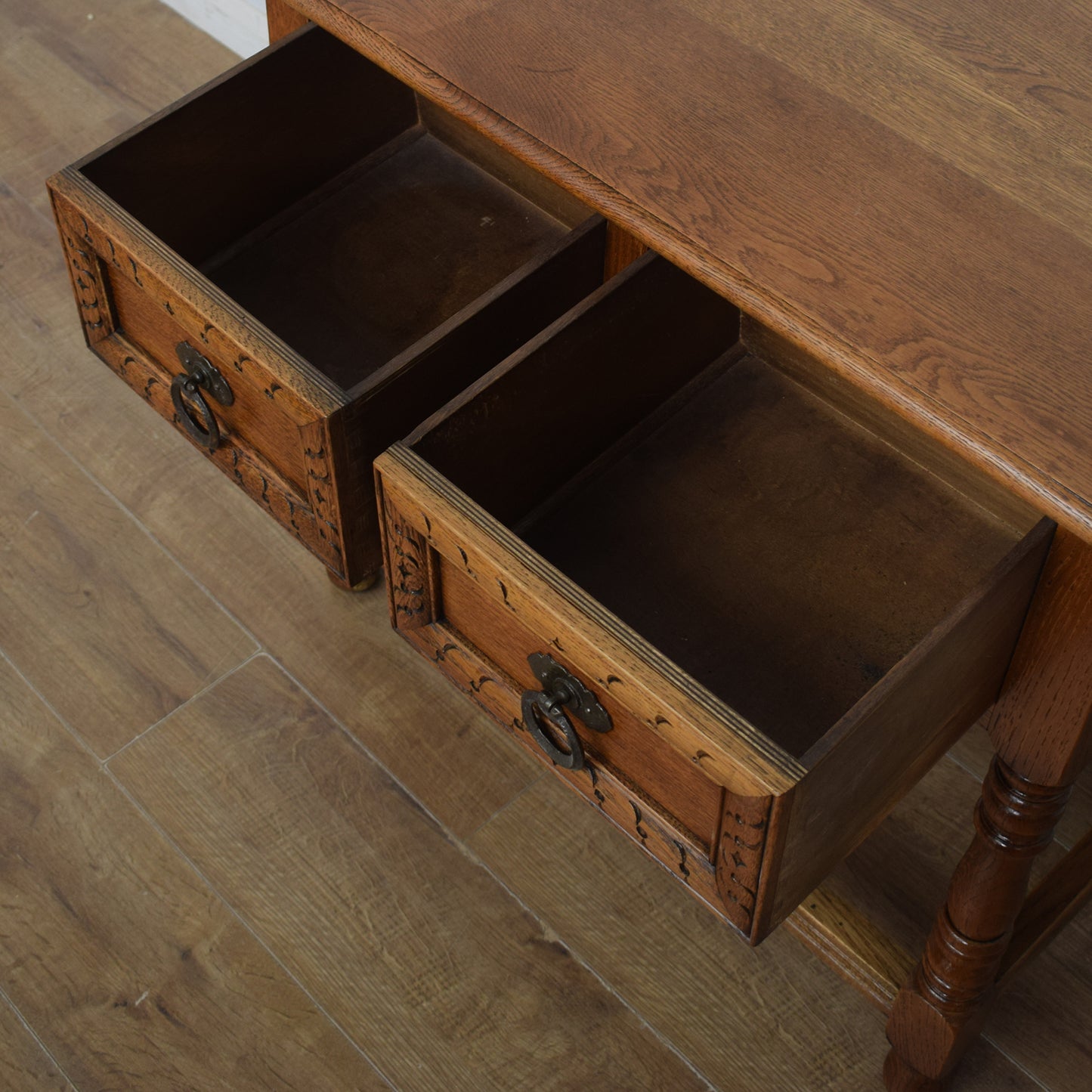 Restored Oak Console Table