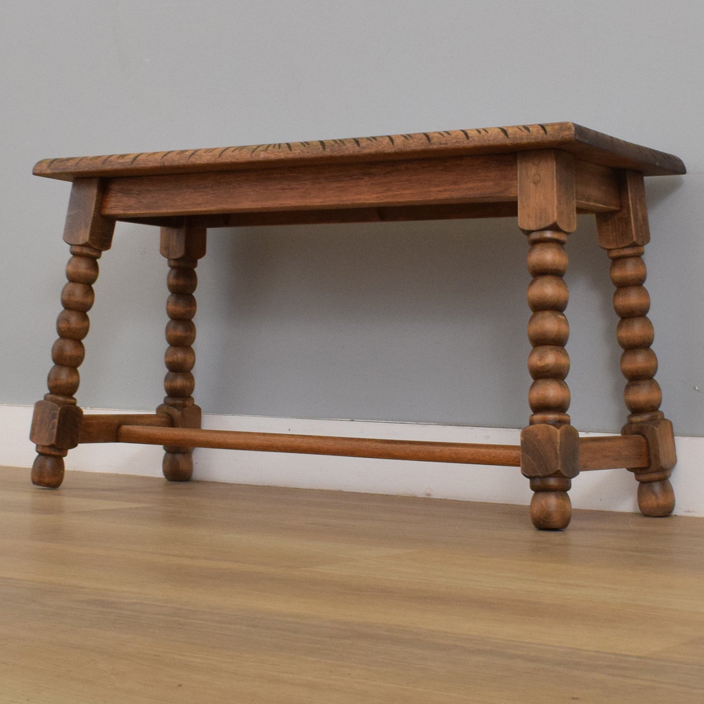 Small Oak Carved Table/Bench