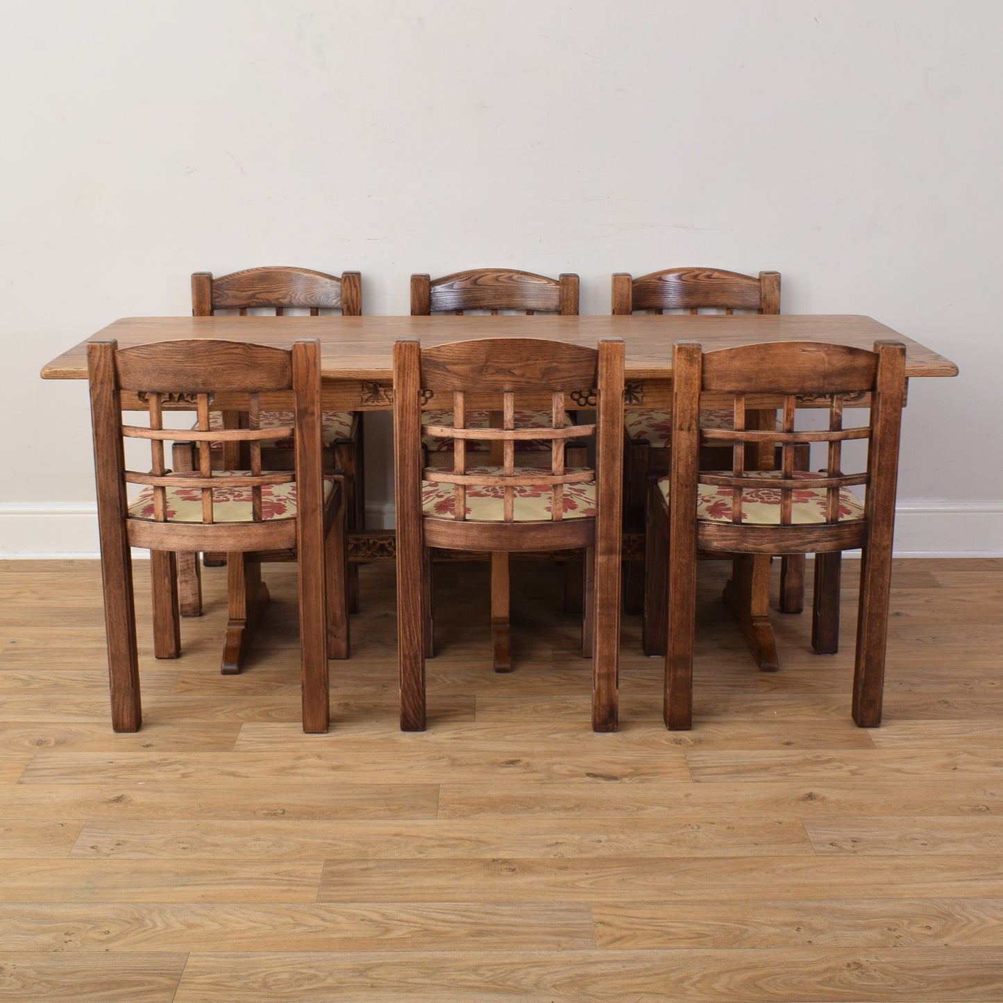 Dutch Oak Table And Six Chairs