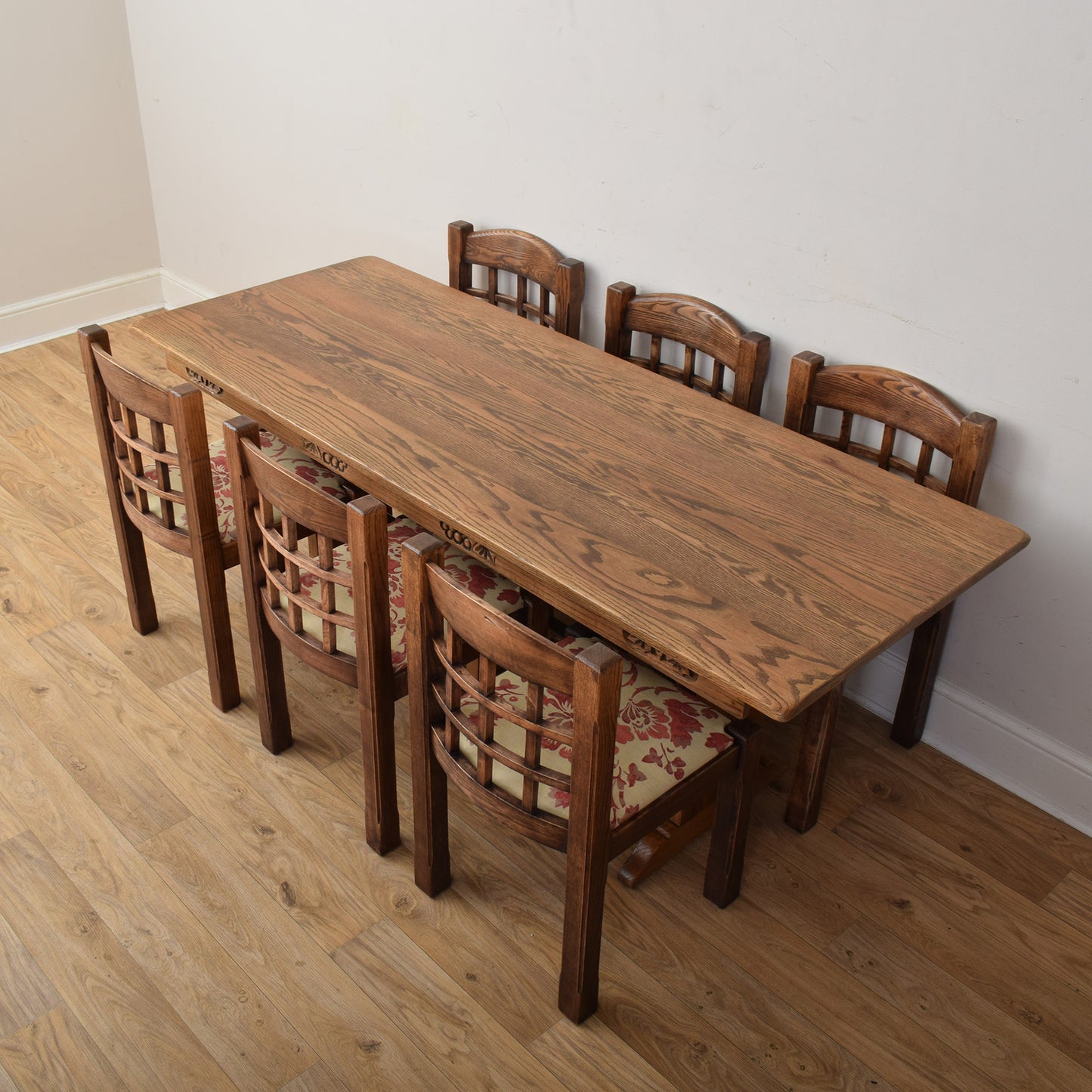 Dutch Oak Table And Six Chairs