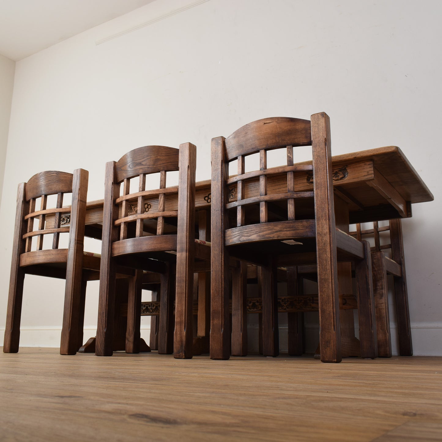 Dutch Oak Table And Six Chairs