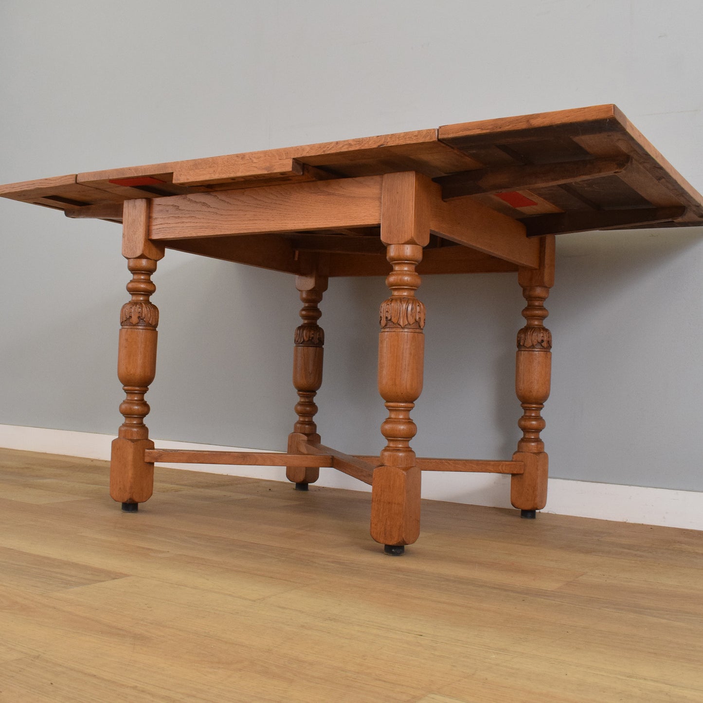 Oak Draw-Leaf Table and Four Chairs