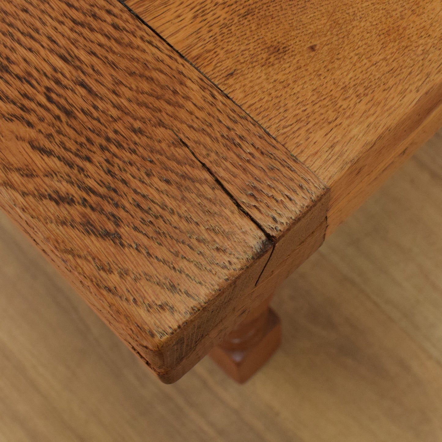 Oak Draw-Leaf Table and Four Chairs