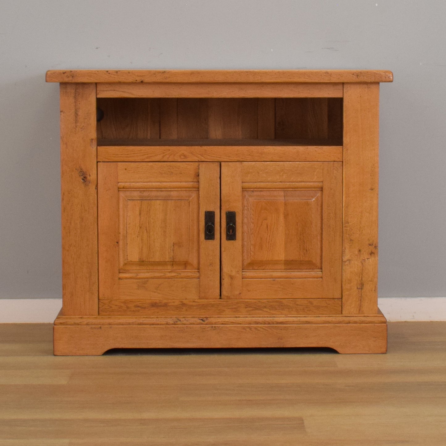 Large Solid Oak TV Cabinet