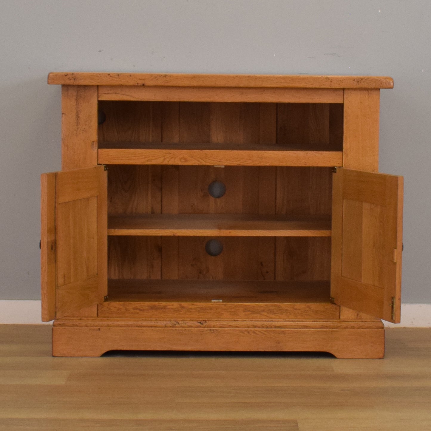 Large Solid Oak TV Cabinet