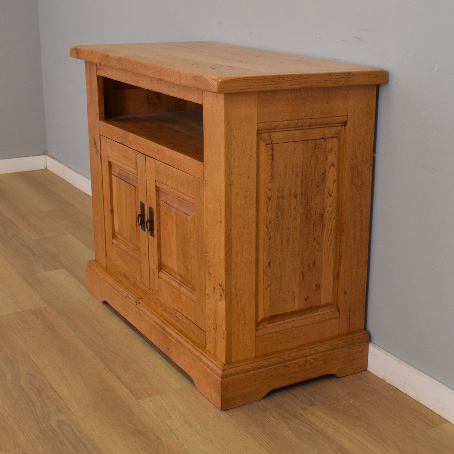 Large Solid Oak TV Cabinet