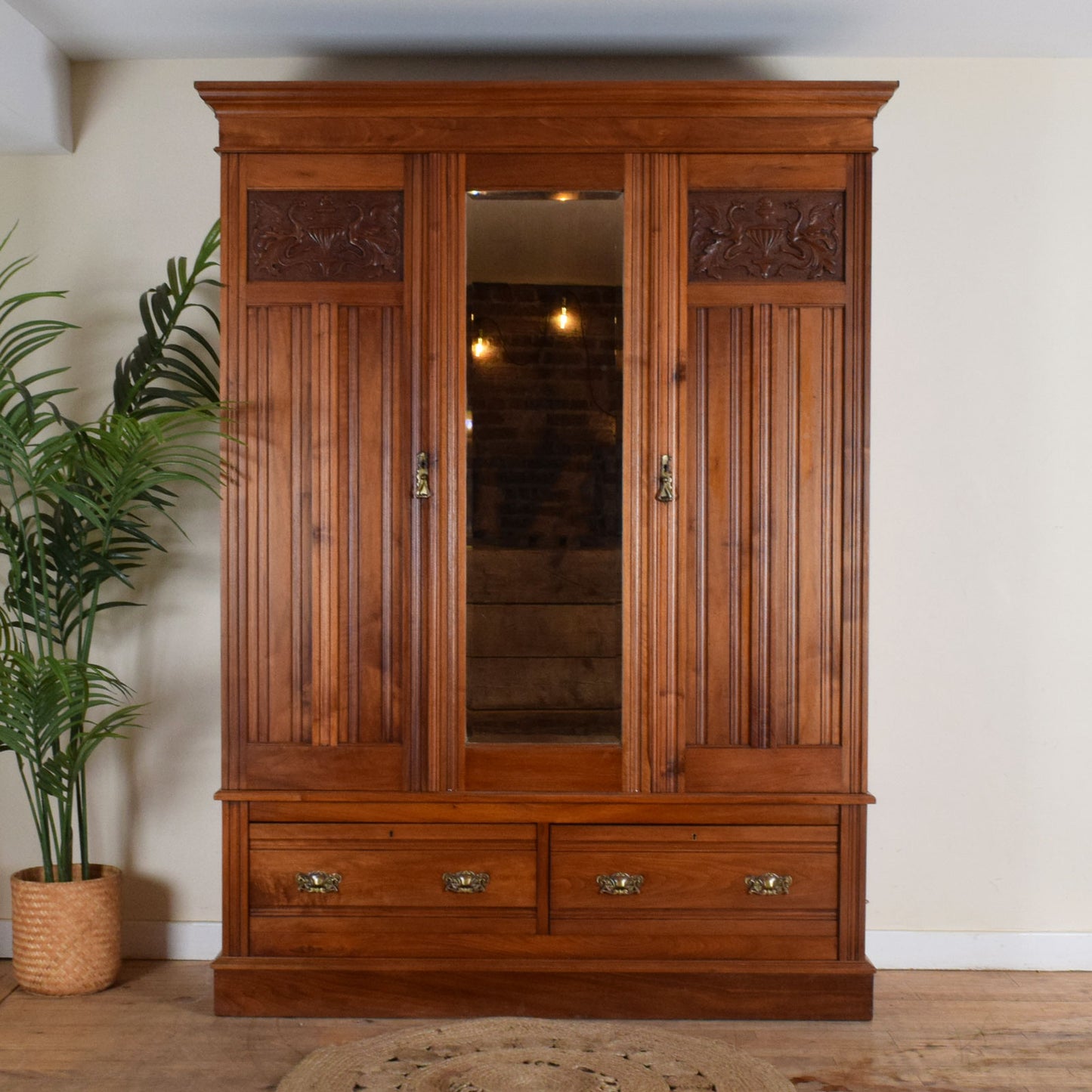 Carved Mahogany Wardrobe