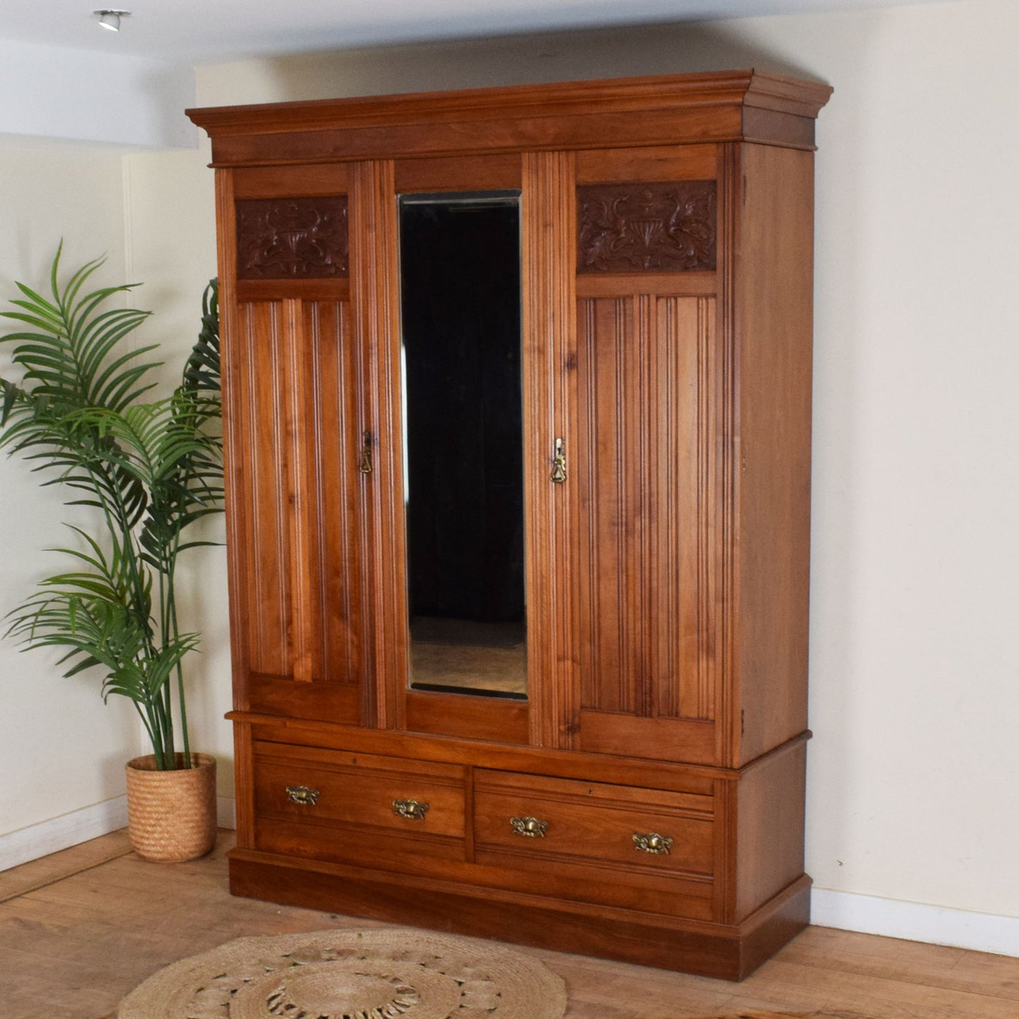 Carved Mahogany Wardrobe