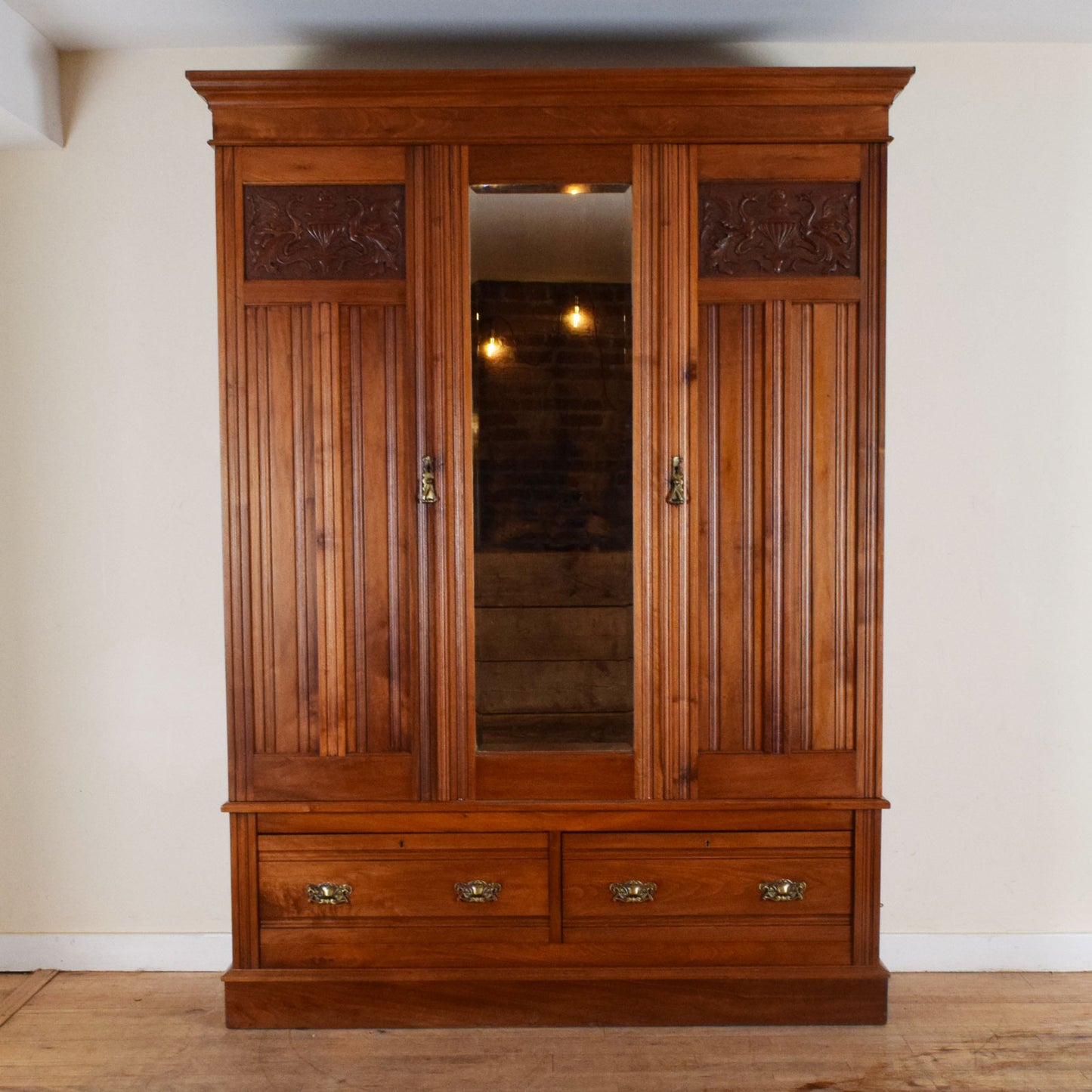 Carved Mahogany Wardrobe