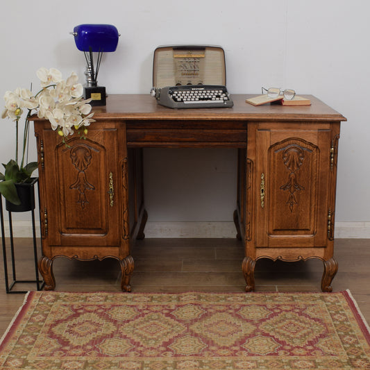 Restored French Pedestal Desk