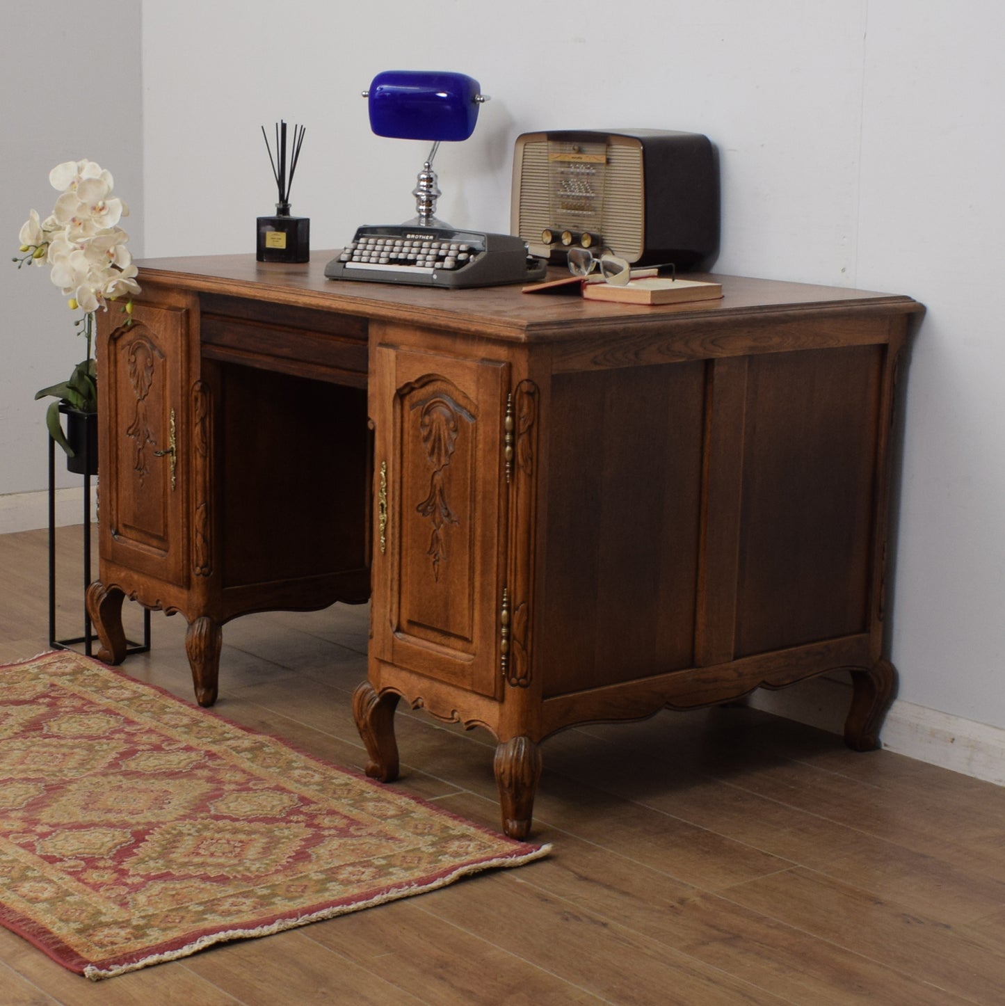 Restored French Pedestal Desk