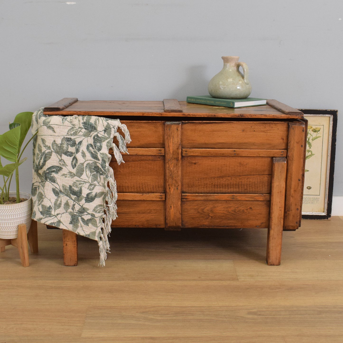 Rustic Pine Blanket Box