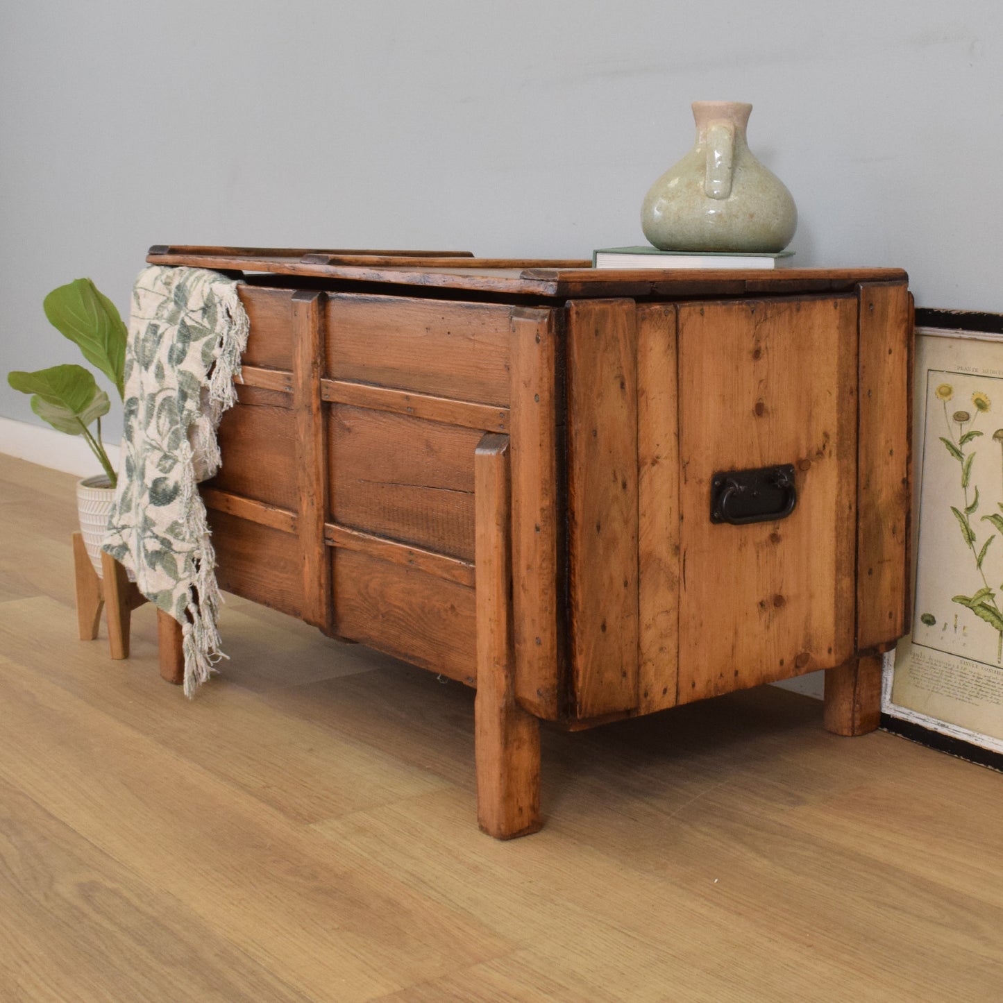Rustic Pine Blanket Box