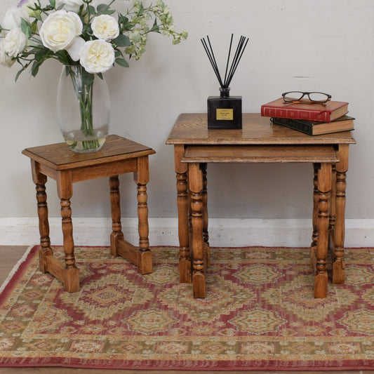 Restored Oak Nest of Tables