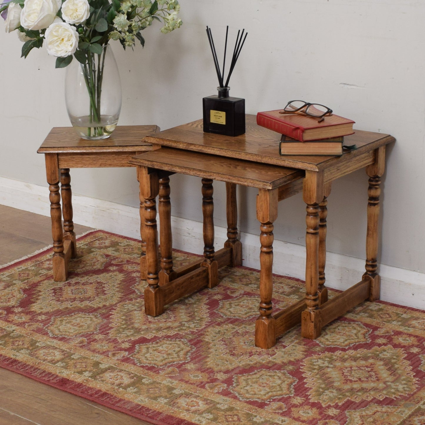 Restored Oak Nest of Tables