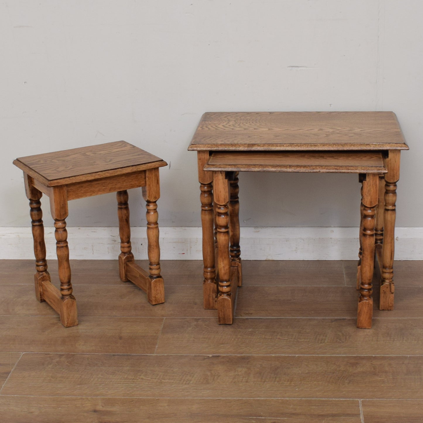 Restored Oak Nest of Tables