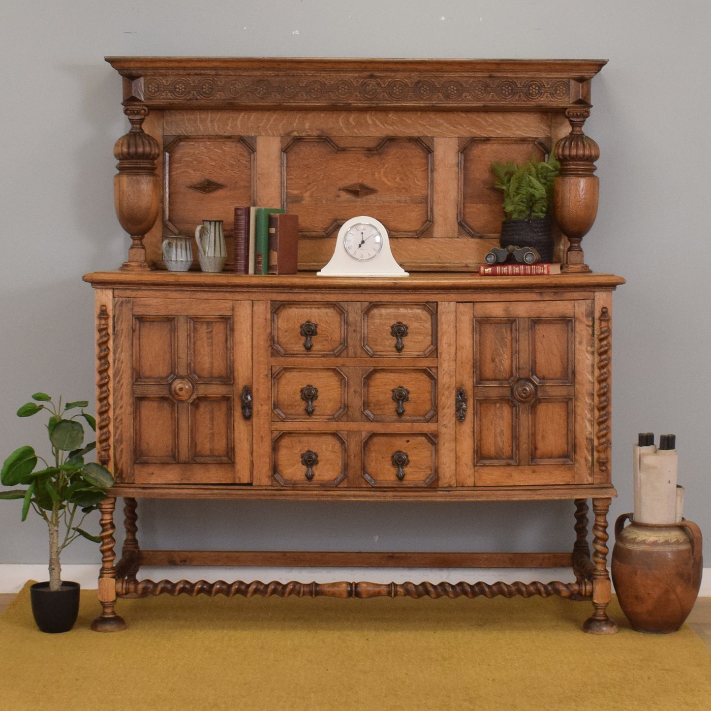 Large Carved Oak Sideboard