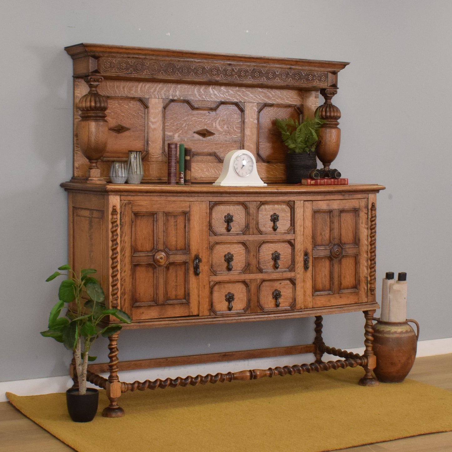 Large Carved Oak Sideboard