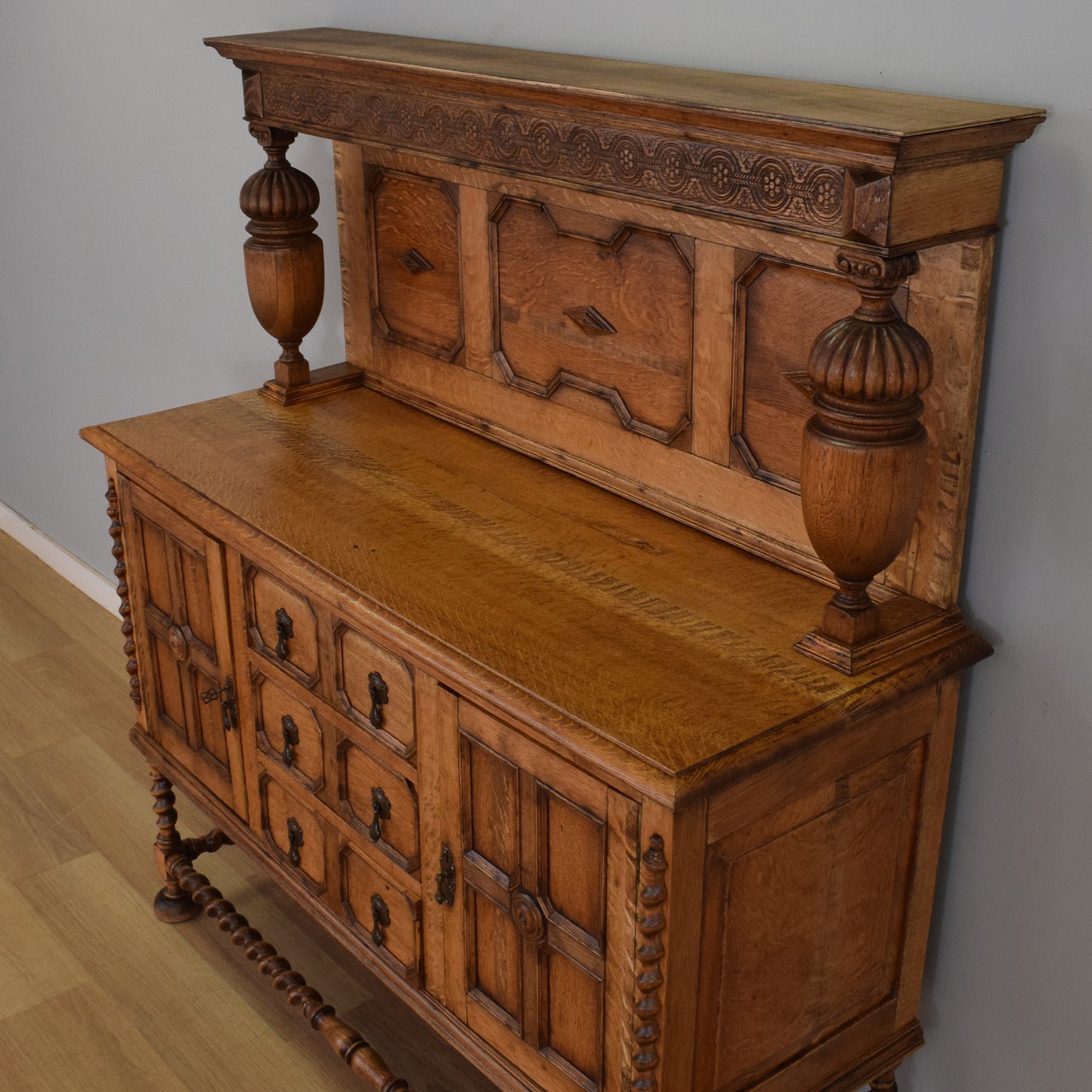 Large Carved Oak Sideboard