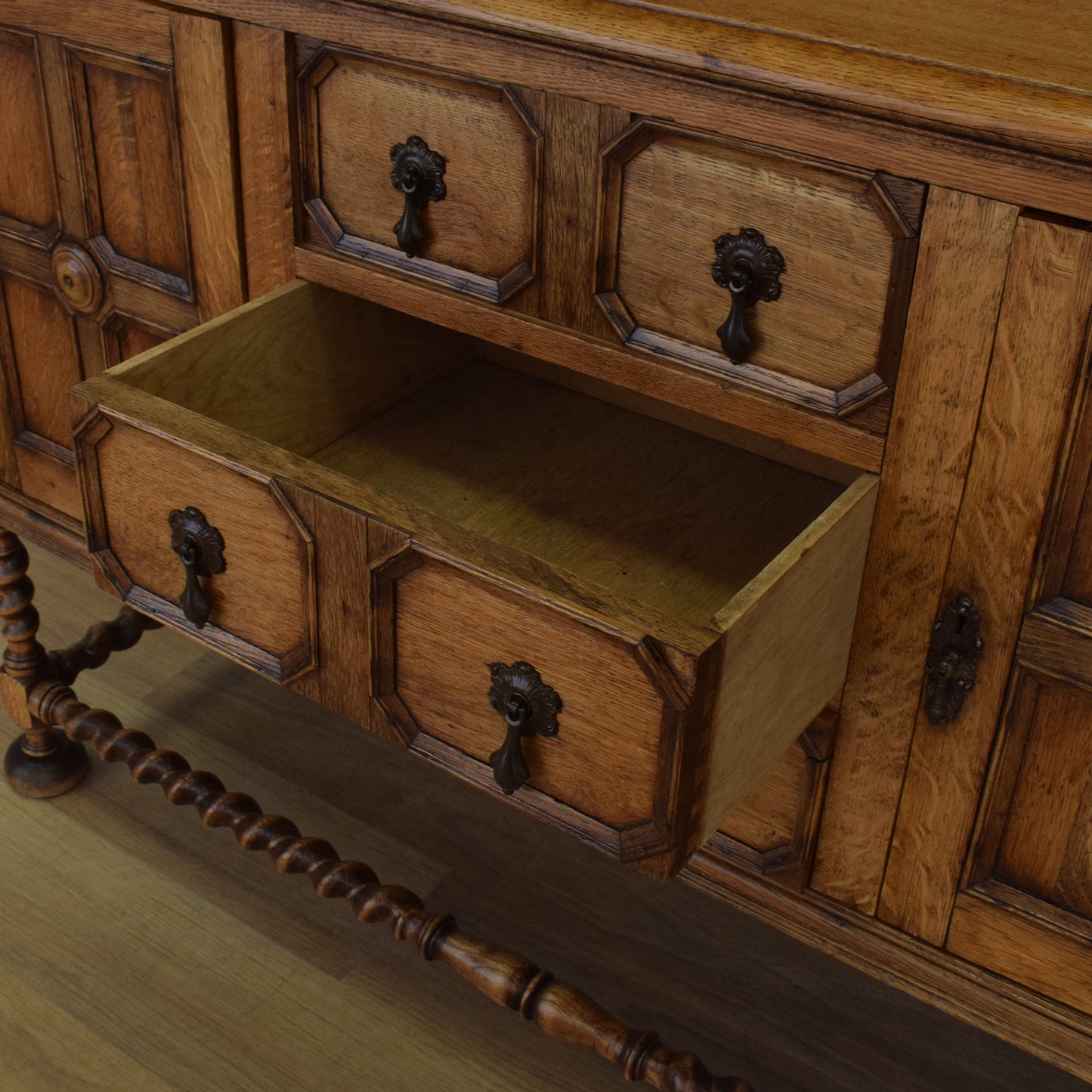 Large Carved Oak Sideboard