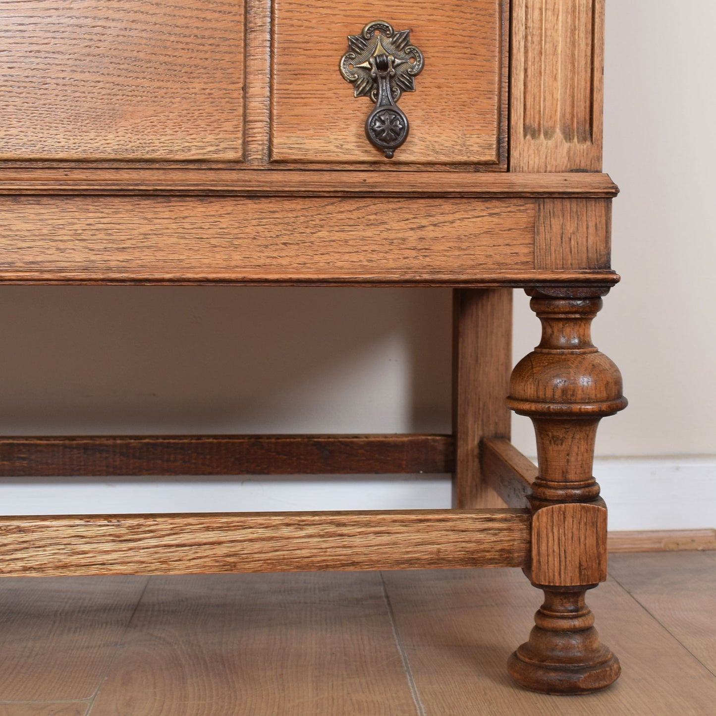 Ornate Carved Oak Bureau
