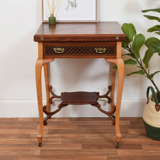 Mahogany Fold-Out Bridge Table